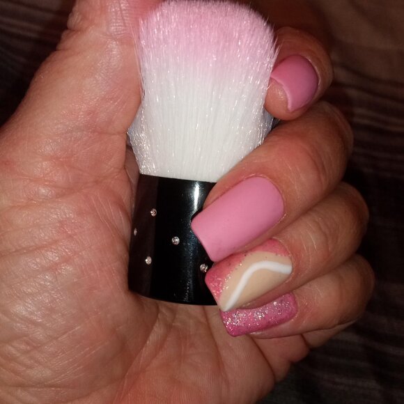 24-pc Pink Matte Sparkle Swirl Press-on Nail Set - Picture 2 of 7